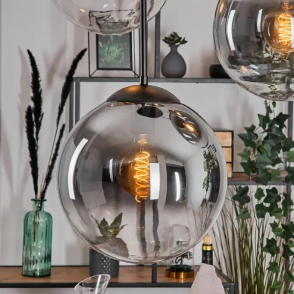 hofstein Gastor Suspension, Boule lumineuse 45 cm Noir, 5 lumières* Lampes Modernes
