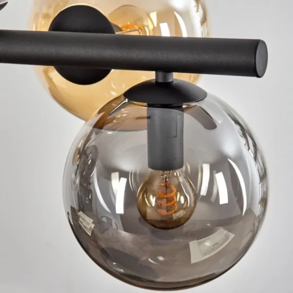 hofstein Gastor Suspension, Boule lumineuse, Suspension Ambre, Clair, Fumé, 8 lumières* Lampes Modernes
