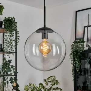 hofstein Gastor Suspension, Boule lumineuse 30 cm Clair, 1 lumière* Lampes En Verre