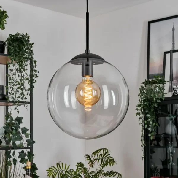 hofstein Gastor Suspension, Boule lumineuse 30 cm Clair, 1 lumière* Lampes En Verre