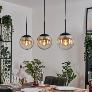 hofstein Gastor Suspension, Boule lumineuse Ambre, Clair, 3 lumières* Lampes En Verre