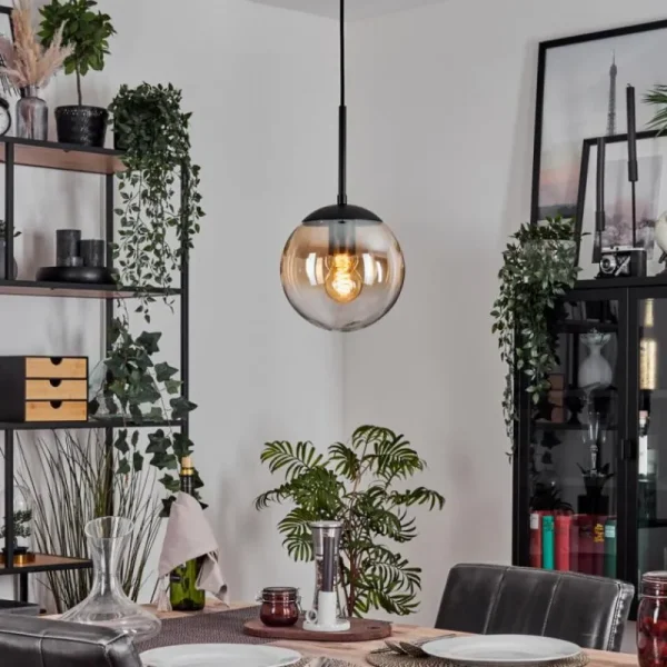 hofstein Gastor Suspension, Boule lumineuse Ambre, Clair, 1 lumière* Lampes En Verre