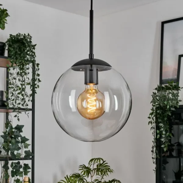 hofstein Gastor Suspension, Boule lumineuse 25 cm Clair, 1 lumière* Lampes En Verre