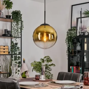 hofstein Gastor Suspension, Boule lumineuse 30 cm Or, Clair, 1 lumière* Lampes En Verre
