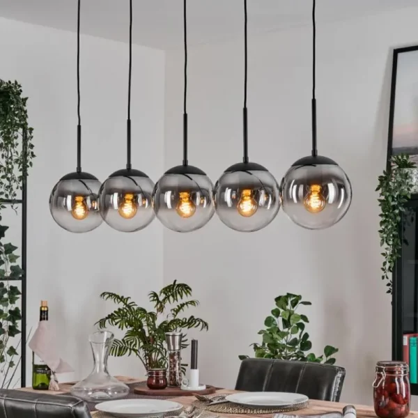 hofstein Gastor Suspension, Boule lumineuse, Suspension Clair, Fumé, 5 lumières* Lampes Modernes