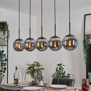 hofstein Gastor Suspension, Boule lumineuse, Suspension Fumé, 5 lumières* Lampes Modernes