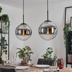 hofstein Gastor Suspension, Boule lumineuse Noir, 2 lumières* Lampes Modernes