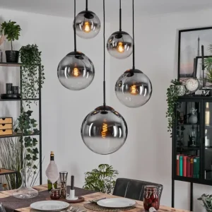 hofstein Gastor Suspension, Boule lumineuse 45 cm Noir, 5 lumières* Lampes Modernes