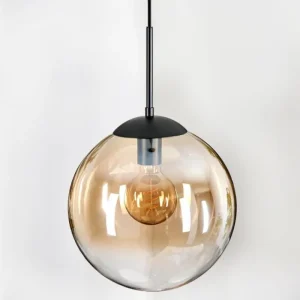 hofstein Gastor Suspension, Boule lumineuse, Suspension Ambre, Clair, 1 lumière* Lampes En Verre