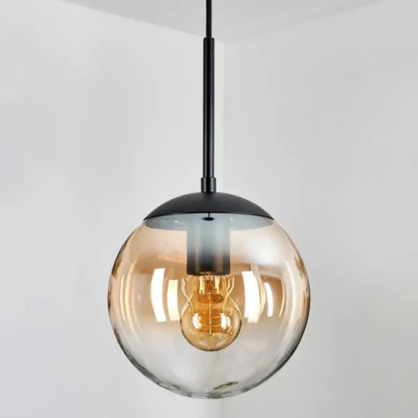 hofstein Gastor Suspension, Boule lumineuse Ambre, Clair, 1 lumière* Lampes En Verre