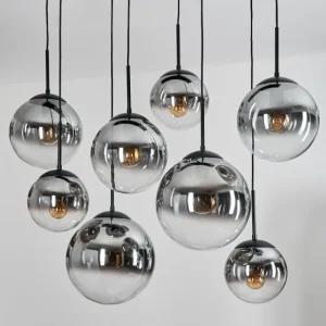 hofstein Gastor Suspension, Boule lumineuse, Suspension Clair, Fumé, 8 lumières* Lampes Modernes