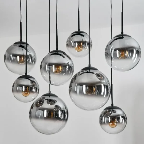 hofstein Gastor Suspension, Boule lumineuse, Suspension Clair, Fumé, 8 lumières* Lampes Modernes