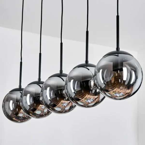 hofstein Gastor Suspension, Boule lumineuse, Suspension Fumé, 5 lumières* Lampes Modernes