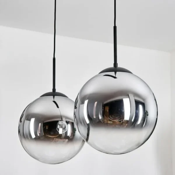 hofstein Gastor Suspension, Boule lumineuse Noir, 2 lumières* Lampes Modernes