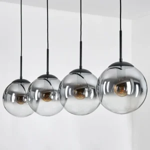 hofstein Gastor Suspension, Boule lumineuse, Suspension Clair, Fumé, 4 lumières* Lampes Modernes