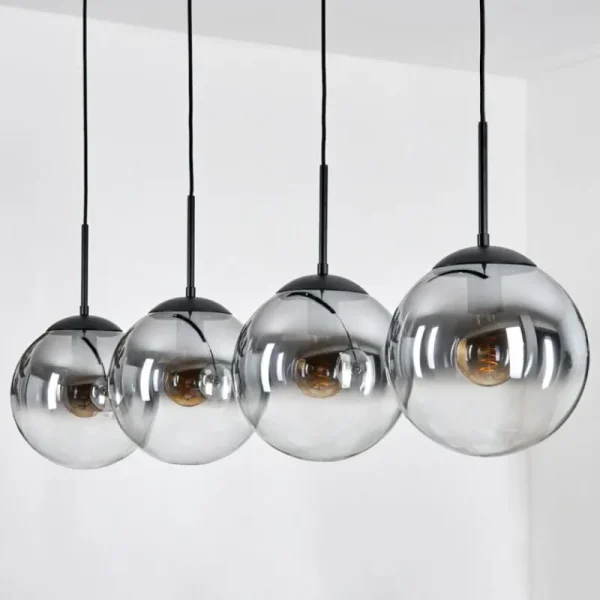 hofstein Gastor Suspension, Boule lumineuse, Suspension Clair, Fumé, 4 lumières* Lampes Modernes
