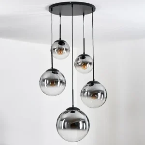 hofstein Gastor Suspension, Boule lumineuse 45 cm Noir, 5 lumières* Lampes Modernes