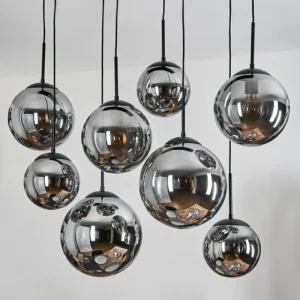 hofstein Gastor Suspension, Boule lumineuse, Suspension Fumé, 8 lumières* Lampes Modernes