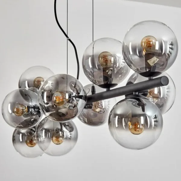 hofstein Gastor Suspension, Boule lumineuse, Suspension Clair, Fumé, 10 lumières* Lampes Modernes