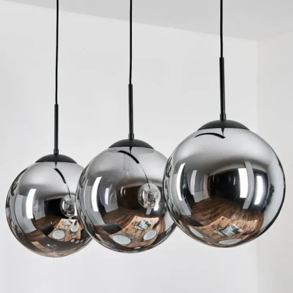 hofstein Gastor Suspension, Boule lumineuse, Suspension Fumé, 3 lumières* Lampes Modernes