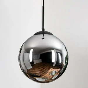 hofstein Gastor Suspension, Boule lumineuse Chrome, Fumé, 1 lumière* Lampes Modernes