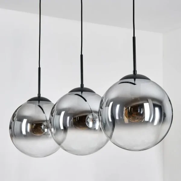 hofstein Gastor Suspension, Boule lumineuse, Suspension Clair, Fumé, 3 lumières* Lampes Modernes