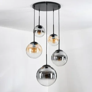 hofstein Gastor Suspension, Boule lumineuse 45 cm Noir, 5 lumières* Lampes Modernes