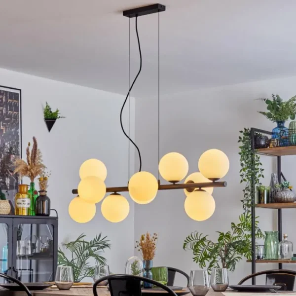 hofstein Gastor Suspension, Boule lumineuse, Suspension Blanc, 10 lumières* Lampes En Verre