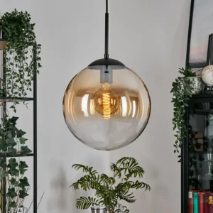 hofstein Gastor Suspension, Boule lumineuse, Suspension Ambre, Clair, 1 lumière* Lampes En Verre