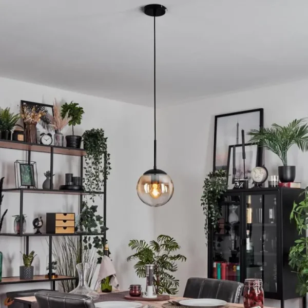 hofstein Gastor Suspension, Boule lumineuse Ambre, Clair, 1 lumière* Lampes En Verre