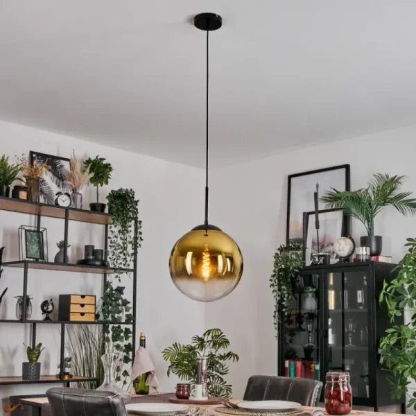 hofstein Gastor Suspension, Boule lumineuse 30 cm Or, Clair, 1 lumière* Lampes En Verre