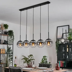 hofstein Gastor Suspension, Boule lumineuse, Suspension Clair, Fumé, 5 lumières* Lampes Modernes