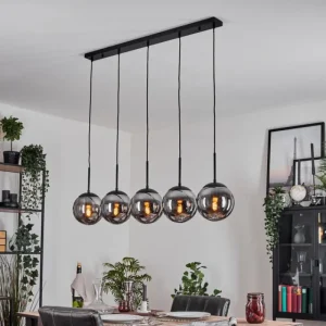 hofstein Gastor Suspension, Boule lumineuse, Suspension Fumé, 5 lumières* Lampes Modernes