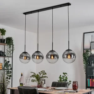 hofstein Gastor Suspension, Boule lumineuse, Suspension Clair, Fumé, 4 lumières* Lampes Modernes
