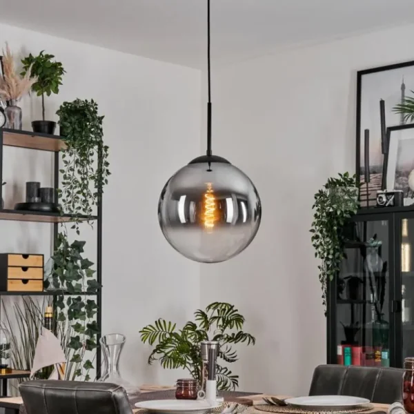 hofstein Gastor Suspension, Boule lumineuse Clair, Fumé, 1 lumière* Lampes Modernes