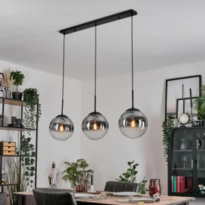 hofstein Gastor Suspension, Boule lumineuse Noir, 3 lumières* Lampes Modernes