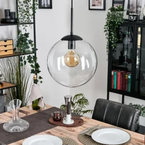 hofstein Gastor Suspension, Boule lumineuse 30 cm Clair, 1 lumière* Lampes En Verre