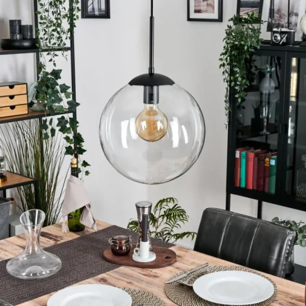 hofstein Gastor Suspension, Boule lumineuse 30 cm Clair, 1 lumière* Lampes En Verre