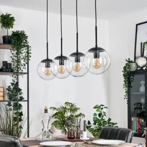 hofstein Gastor Suspension, Boule lumineuse, Suspension Clair, 4 lumières* Lampes En Verre
