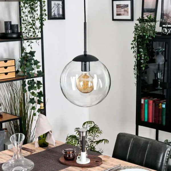 hofstein Gastor Suspension, Boule lumineuse 25 cm Clair, 1 lumière* Lampes En Verre