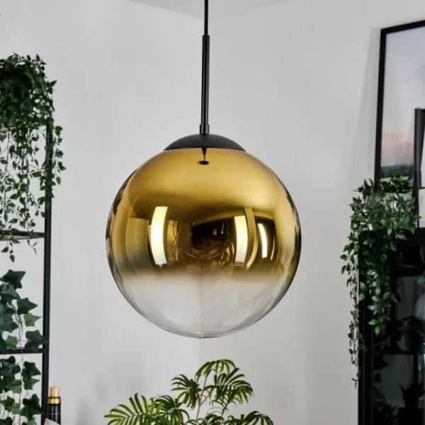 hofstein Gastor Suspension, Boule lumineuse 30 cm Or, Clair, 1 lumière* Lampes En Verre