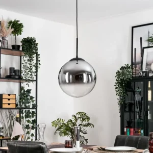 hofstein Gastor Suspension, Boule lumineuse Clair, Fumé, 1 lumière* Lampes Modernes