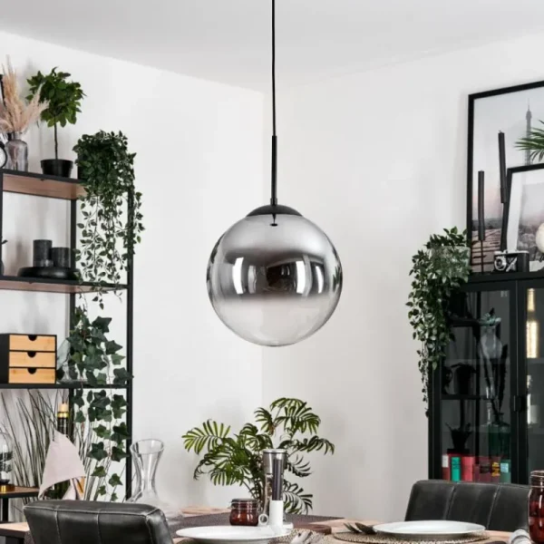 hofstein Gastor Suspension, Boule lumineuse Clair, Fumé, 1 lumière* Lampes Modernes