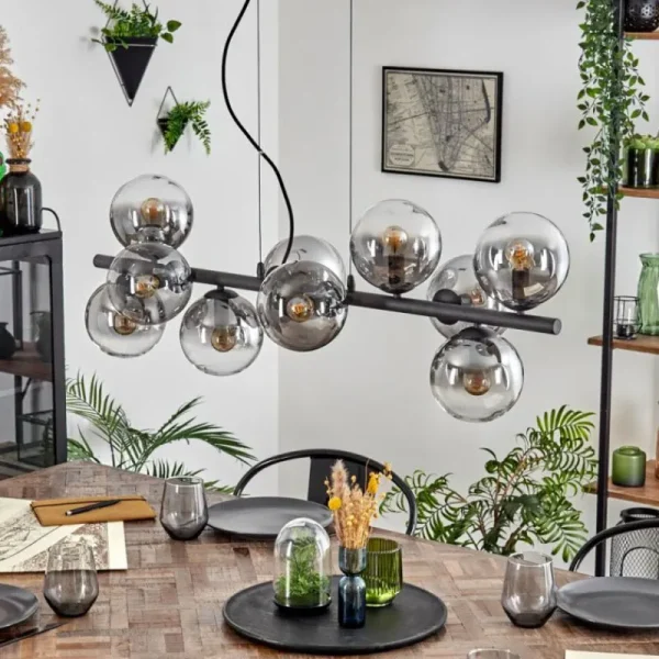 hofstein Gastor Suspension, Boule lumineuse, Suspension Clair, Fumé, 10 lumières* Lampes Modernes