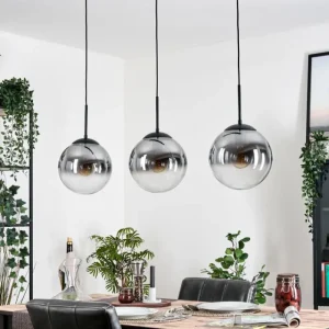 hofstein Gastor Suspension, Boule lumineuse Noir, 3 lumières* Lampes Modernes