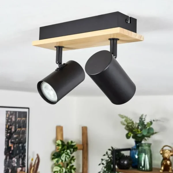 hofstein Gesteira Plafonnier, Spot de plafond Écru, Noir, 2 lumières* Lampes Modernes