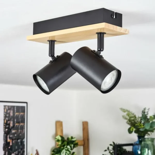 hofstein Gesteira Plafonnier, Spot de plafond Écru, Noir, 2 lumières* Lampes Modernes