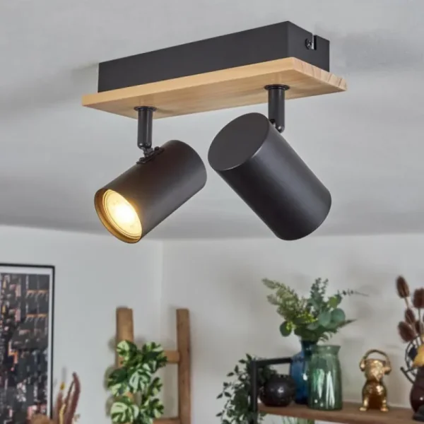 hofstein Gesteira Plafonnier, Spot de plafond Écru, Noir, 2 lumières* Lampes Modernes