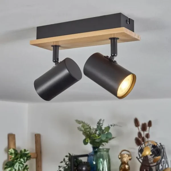 hofstein Gesteira Plafonnier, Spot de plafond Écru, Noir, 2 lumières* Lampes Modernes