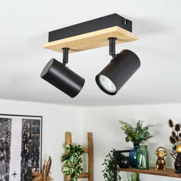 hofstein Gesteira Plafonnier, Spot de plafond Écru, Noir, 2 lumières* Lampes Modernes